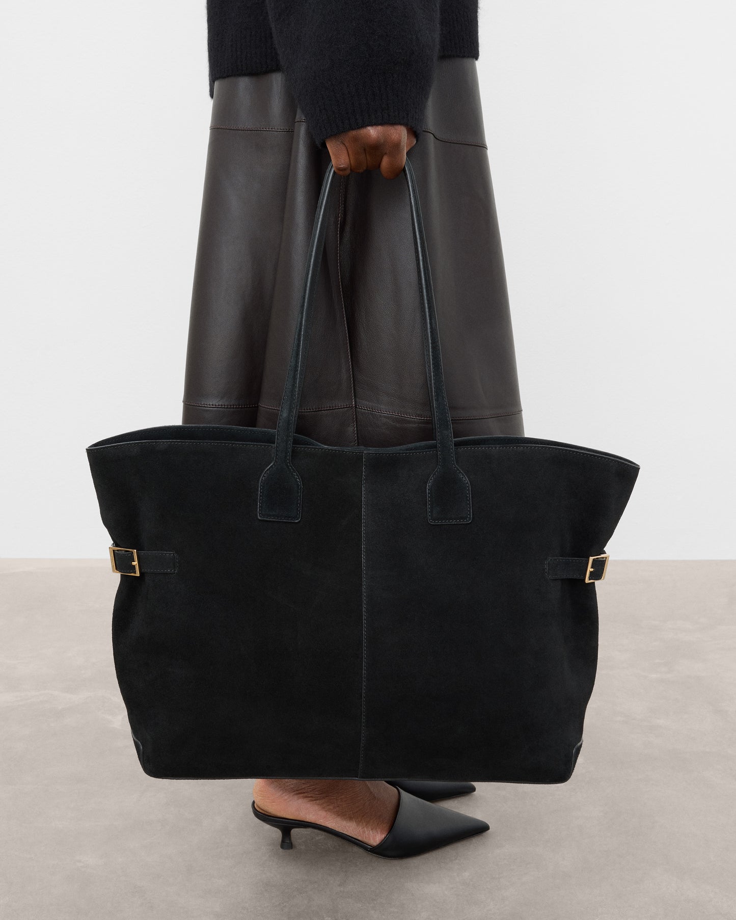 Lesley Tote Bag Suede Black