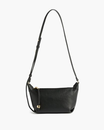 Ru Crossbody Bag Grained Leather Black