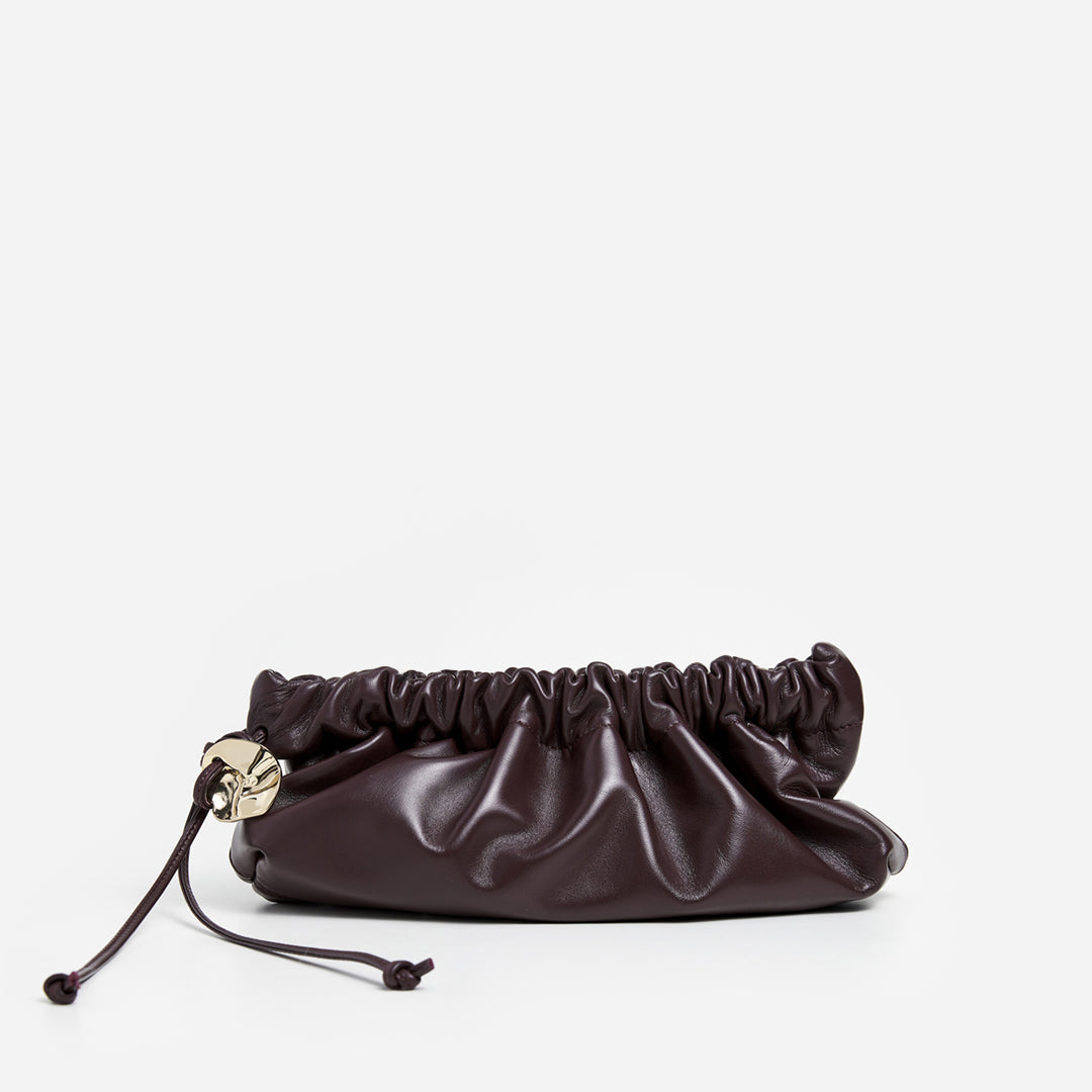 Cissi Clutch Bag Leather Burgundy