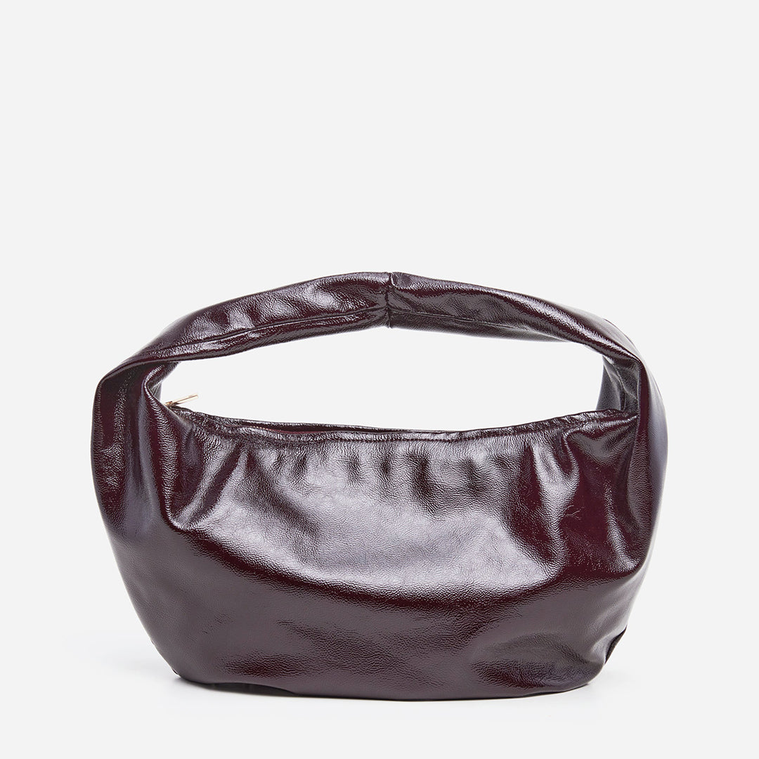 Alva Shoulder Bag Leather Patent Burgundy