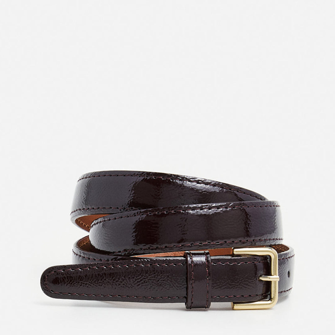 Barbara Belt Leather Patent Burgundy