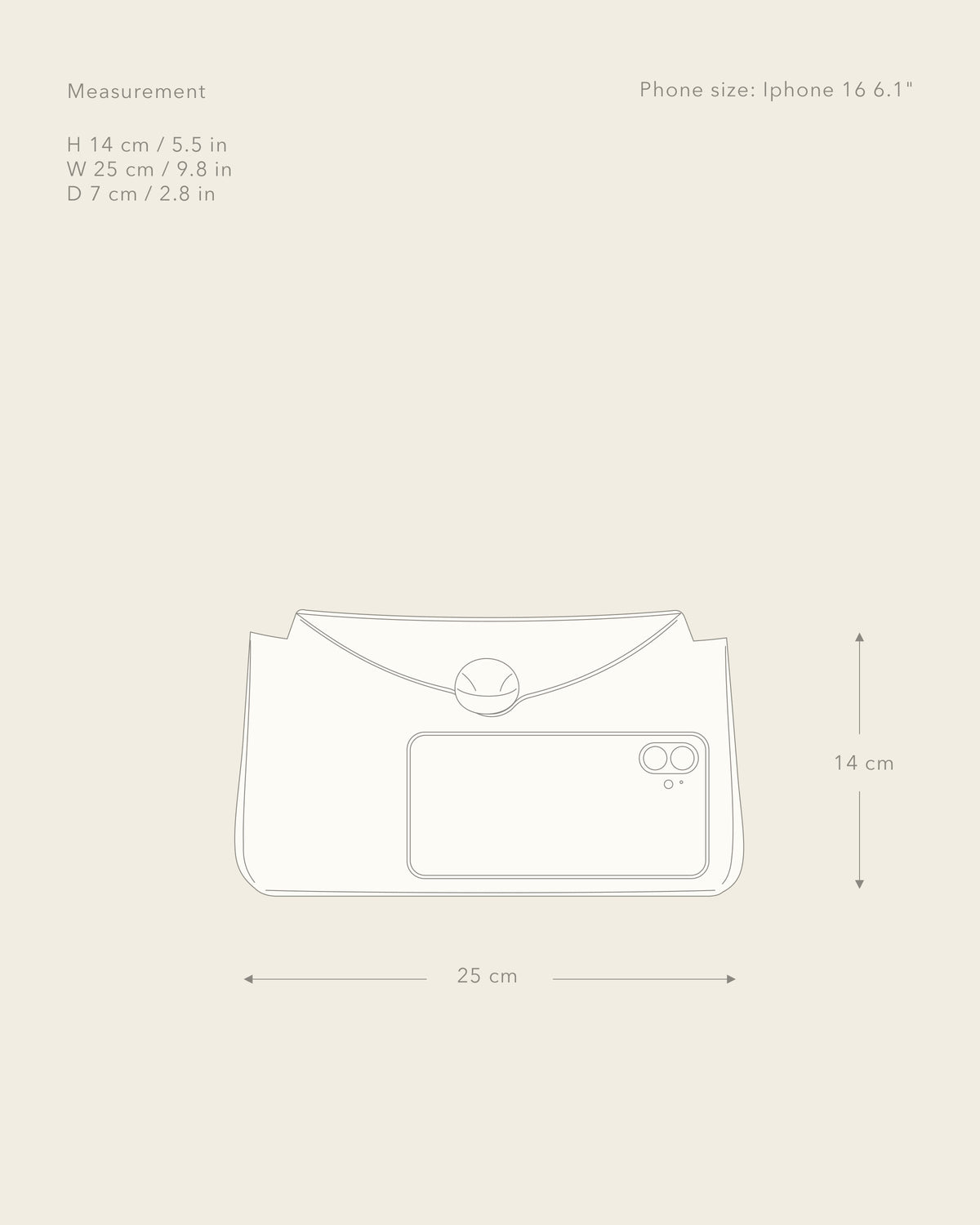 Gaia Clutch Leather Black