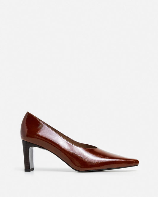 Tove Leather Patent Brick Red