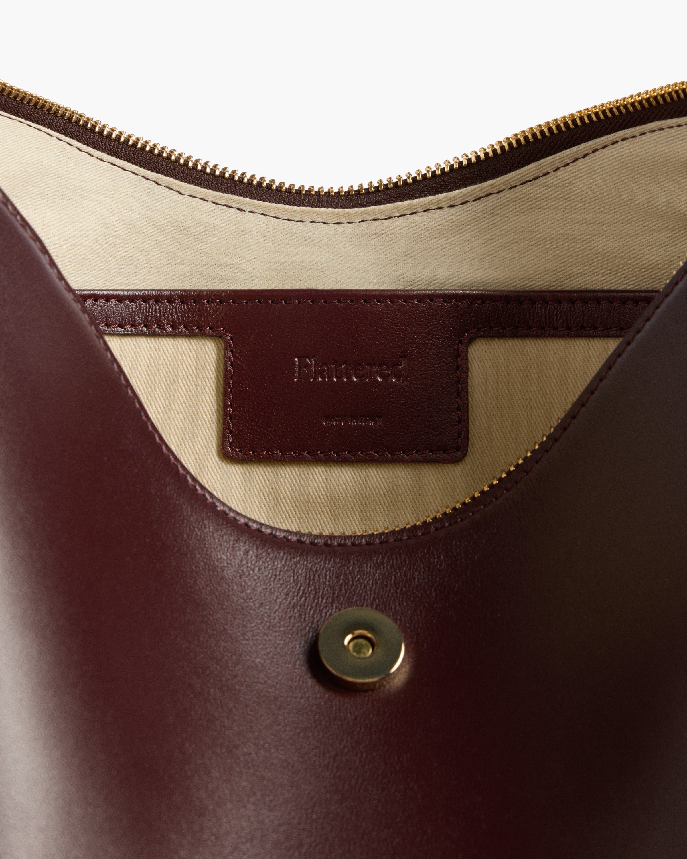 Gaia Handbag Leather Burgundy