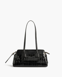 Greta Shoulder bag Leather Croco Black