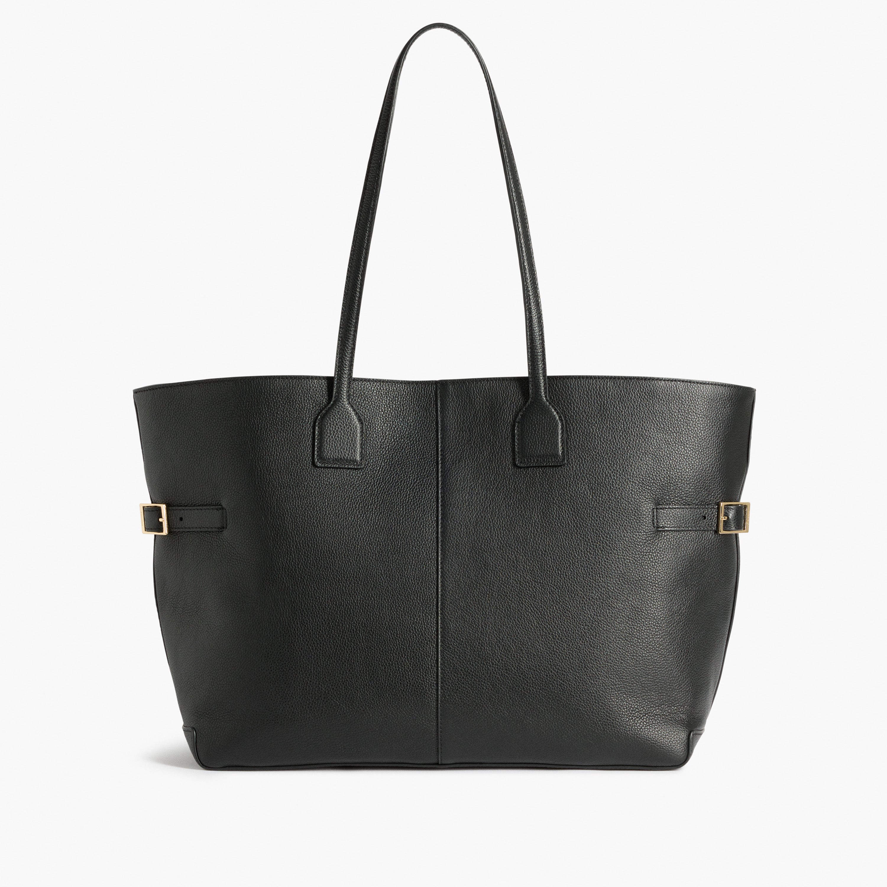 Lesley Tote Bag Grained Leather Black
