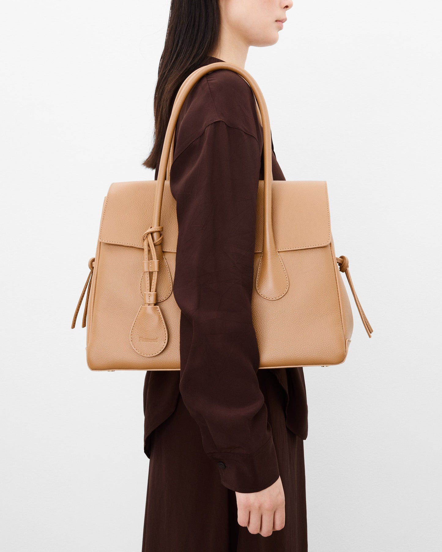 Lydia Tote Bag Grained Leather Cognac