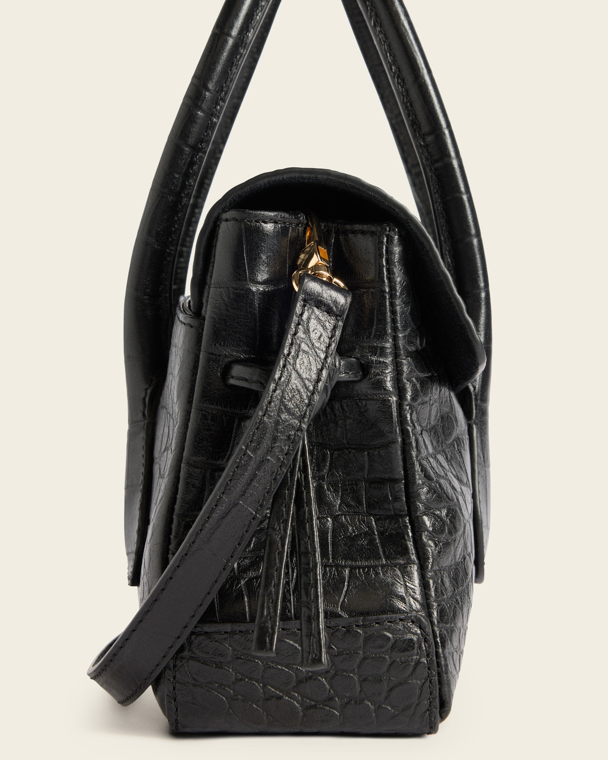 Lydia Mini Bag Leather Black Croco