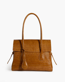 Lydia Tote Bag Croco Leather Amber