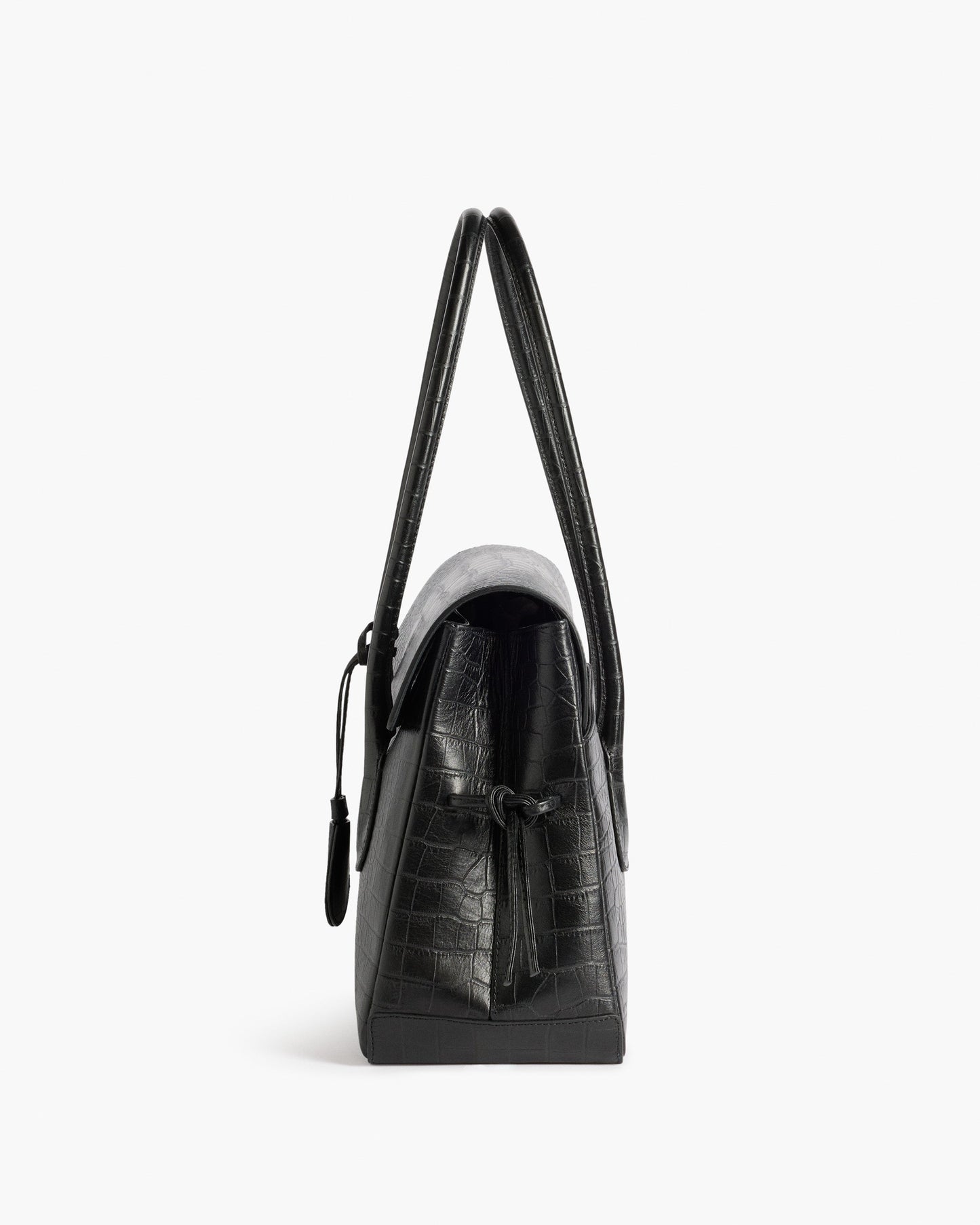 Lydia Tote Bag Leather Black Croco