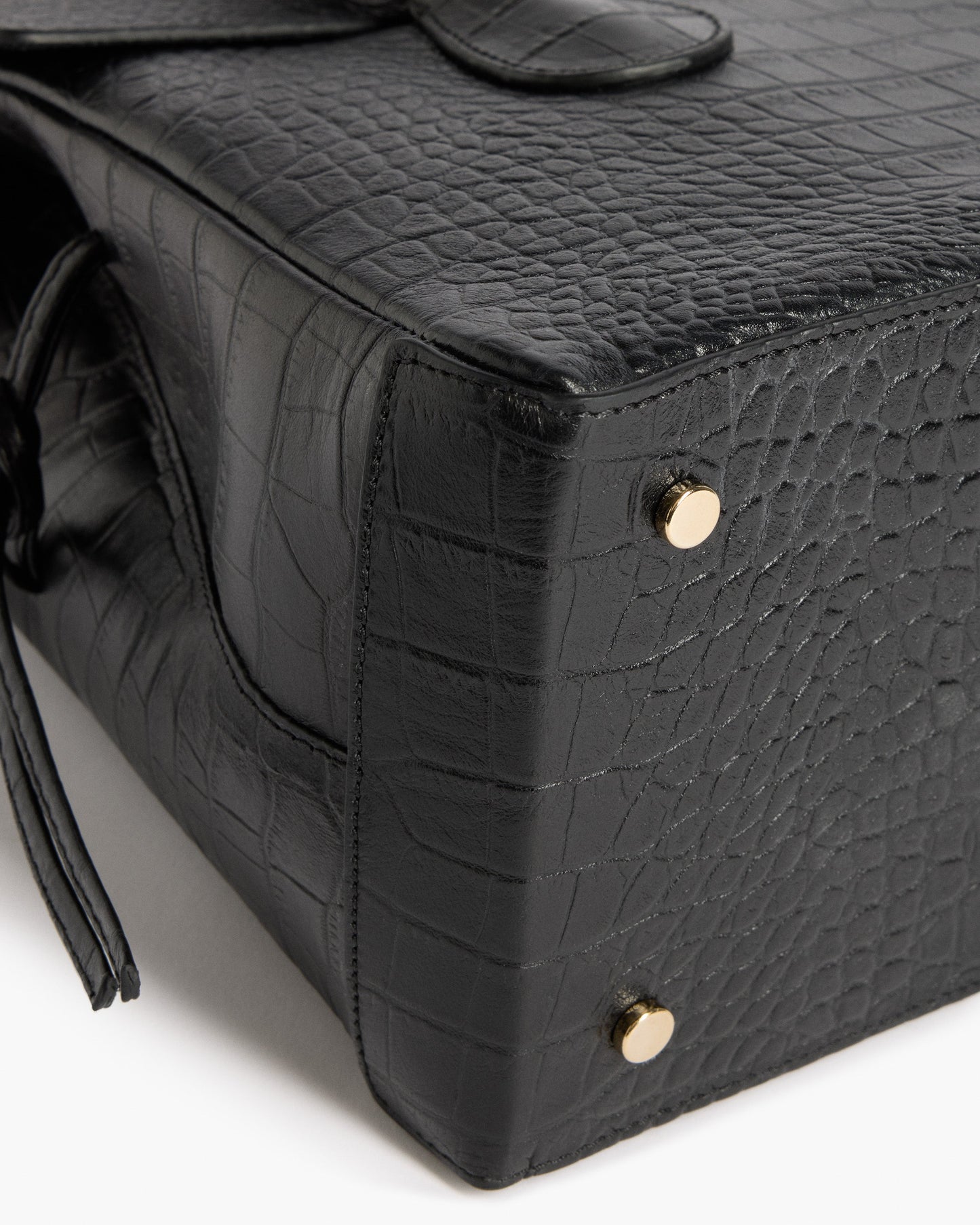 Lydia Tote Bag Leather Black Croco